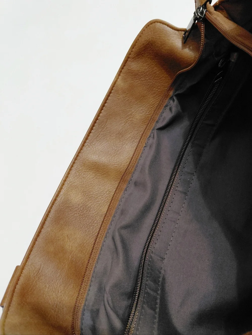 CLUCI Women’s Vegan Leather Cream  Hobo  Bag Large Tote with Brown Trim